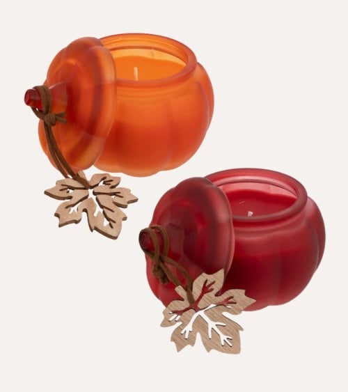 Vela Aromática de Calabaza Otoñal de Parafina y Vidrio