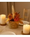 Flores Otoñales Decorativas con Calabazas en Maceta