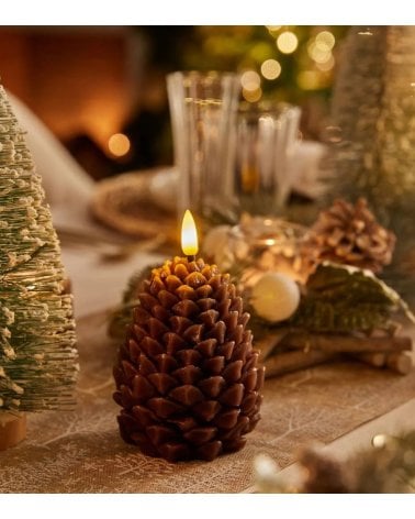 Vela LED de Piña de Pino de Parafina