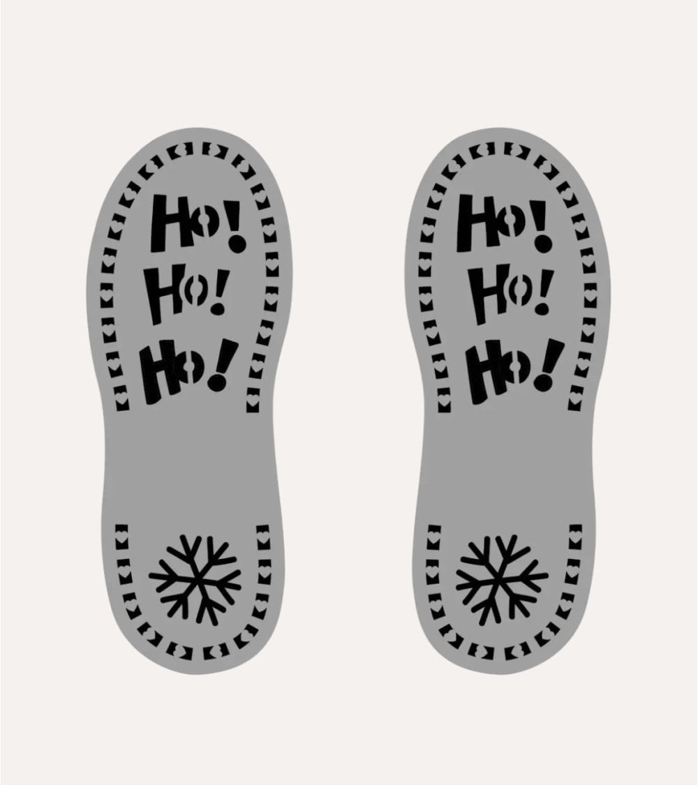 Plantilla de Pies de Papá Noel para Pisadas Decorativas