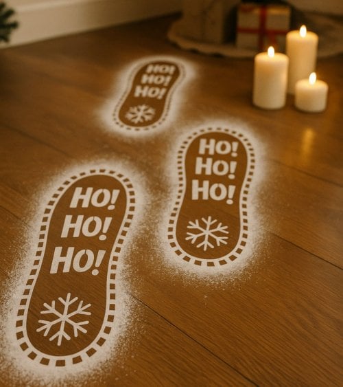Plantilla de Pies de Papá Noel para Pisadas Decorativas