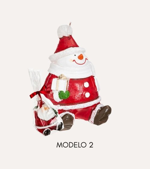 Vela Decorativa de Papá Noel Sentado de Parafina