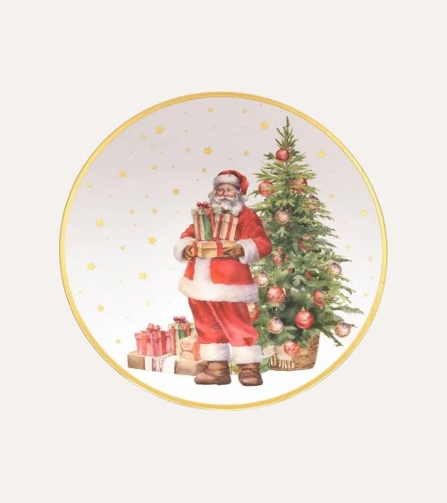 Bajo Plato Papá Noel Vintage de Plástico