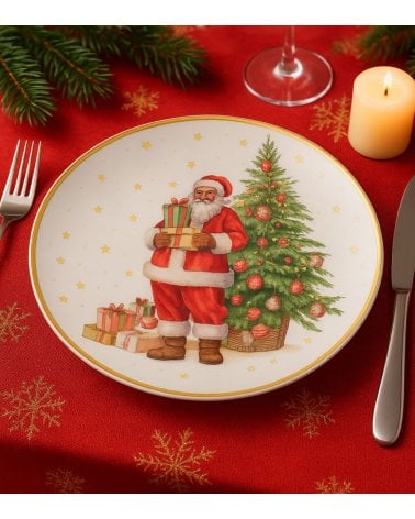 Bajo Plato Papá Noel Vintage de Plástico