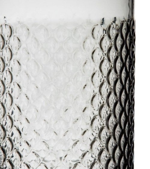 Jarrón de Cristal Tallado con Rombos Gris Oscuro-2