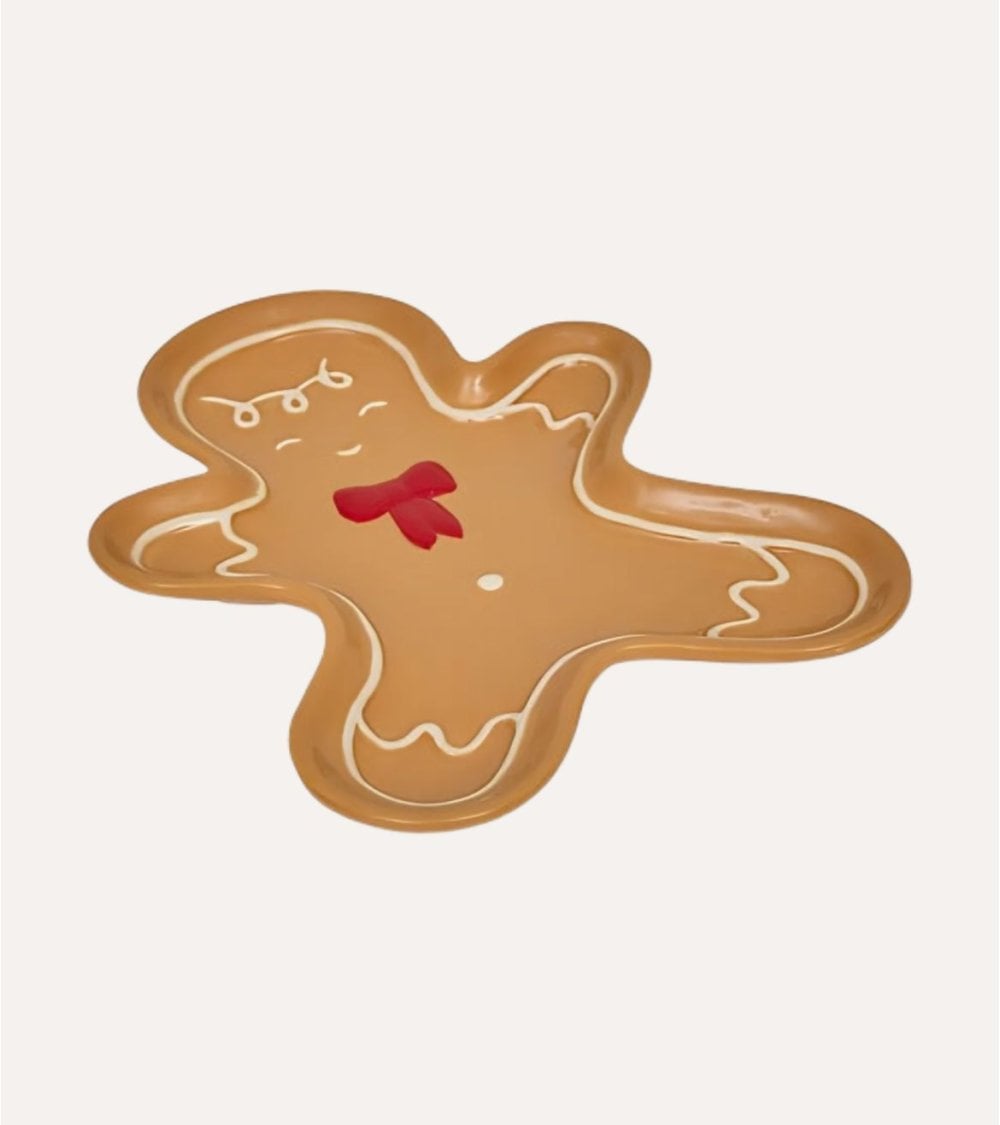 Plato Decorativo Galleta de Jengibre de Cerámica