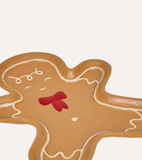 Plato Decorativo Galleta de Jengibre de Cerámica