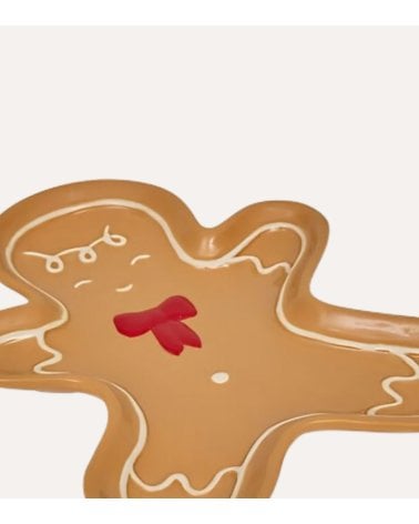 Plato Decorativo Galleta de Jengibre de Cerámica