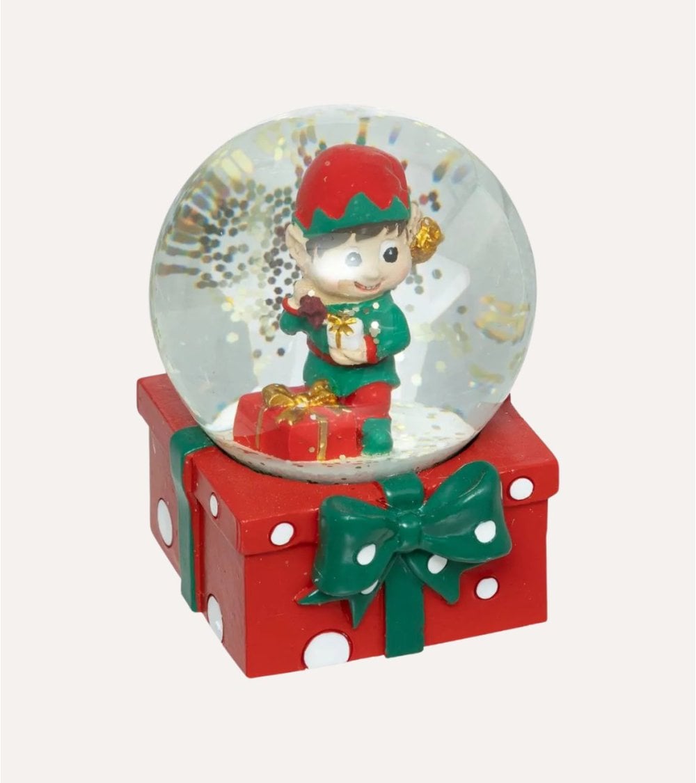 Bola de Nieve Duende Navideño de Poliresina