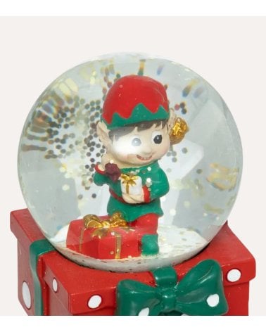 Bola de Nieve Duende Navideño de Poliresina