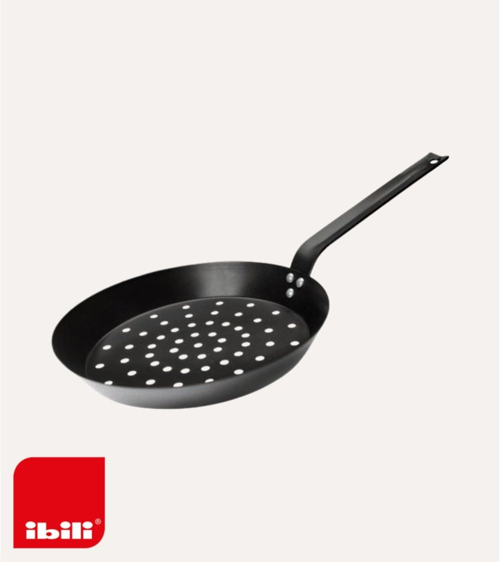 Sartén para Asar Castañas de Acero Antiadherente