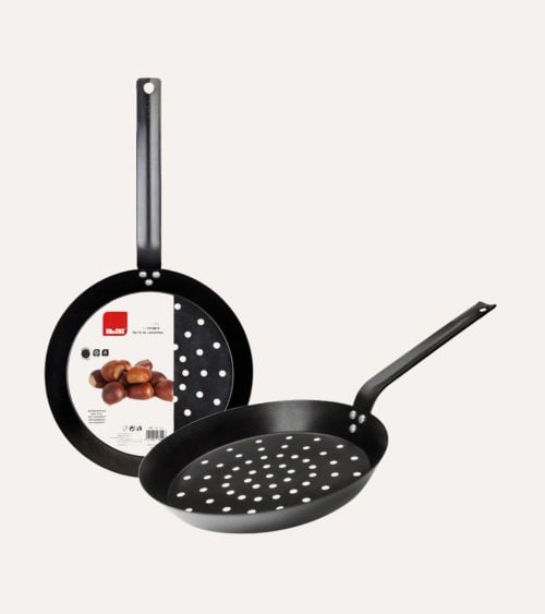 Sartén para Asar Castañas de Acero Antiadherente