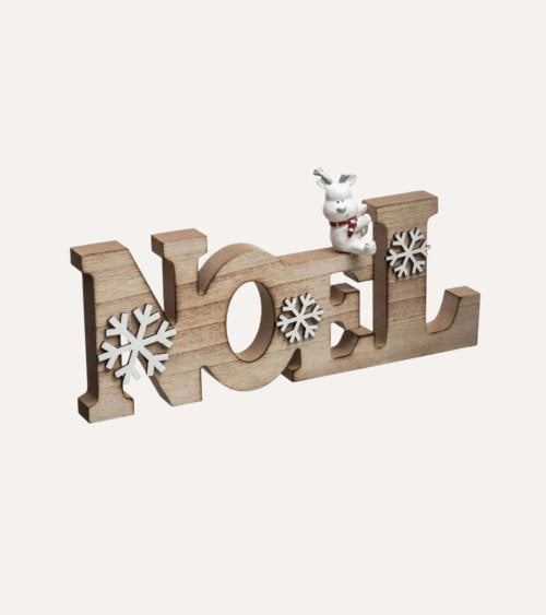 Figura Decorativa Noel de Madera para Navidad