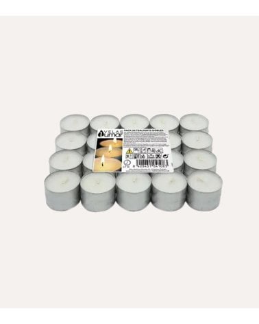 Set de 20 Velas Tealights Blancas 8 Horas