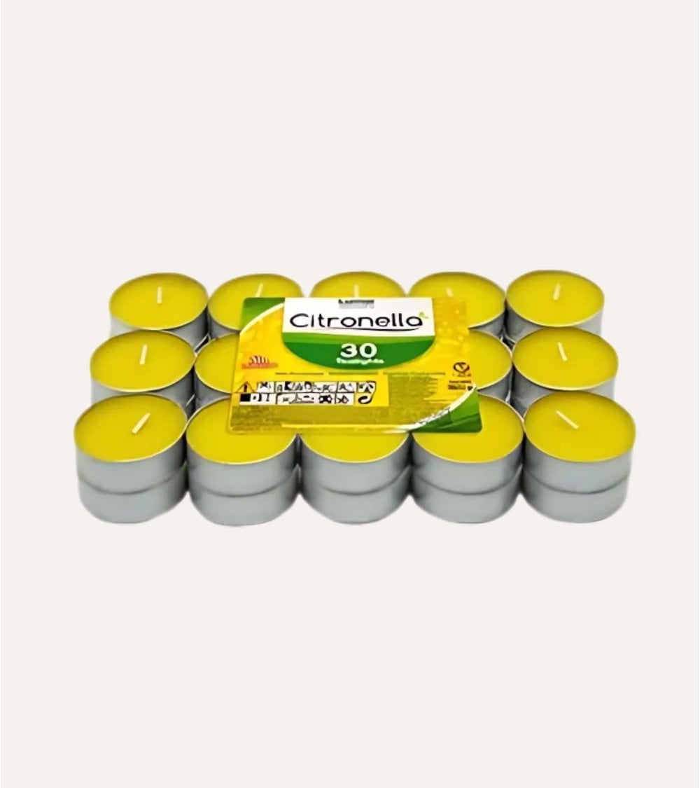 Set de 30 Velas Tealights de Citronela 4 Horas