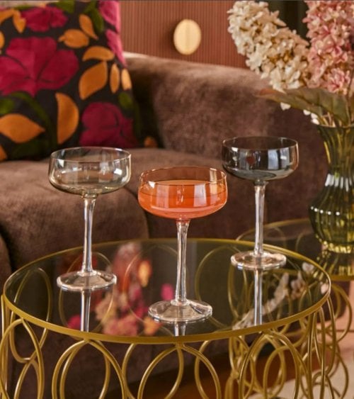 Set de 6 Copas de Champán Lucía de Vidrio Tintado