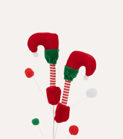 Rama Decorativa Botas de Duende Navideño para Árbol