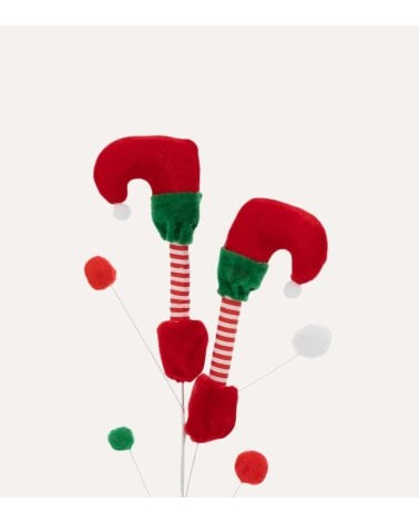 Rama Decorativa Botas de Duende Navideño para Árbol