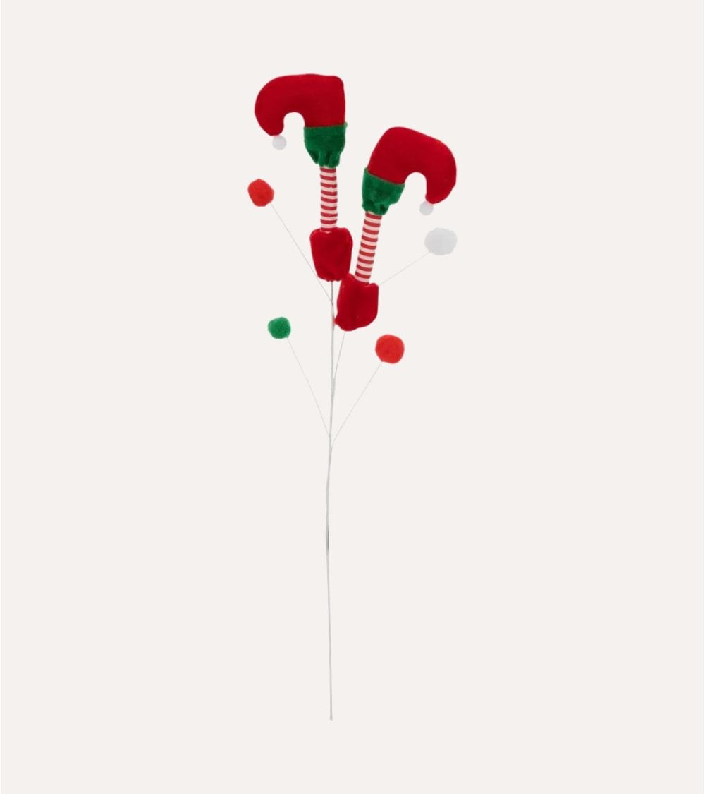 Rama Decorativa Botas de Duende Navideño para Árbol