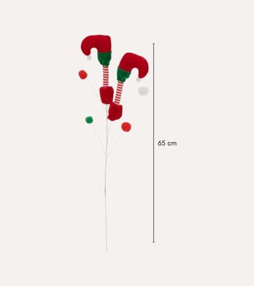 Rama Decorativa Botas de Duende Navideño para Árbol