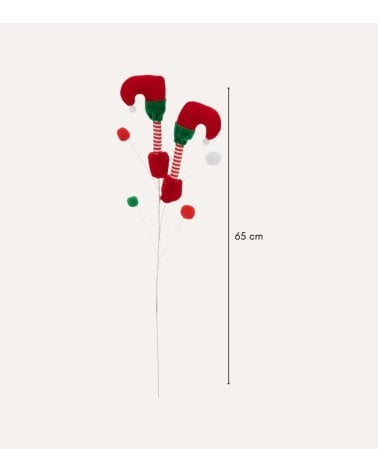 Rama Decorativa Botas de Duende Navideño para Árbol