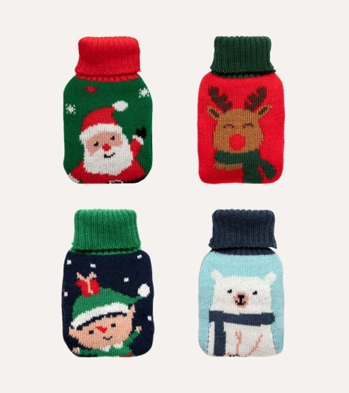 Bolsa de Agua Navideña de Punto