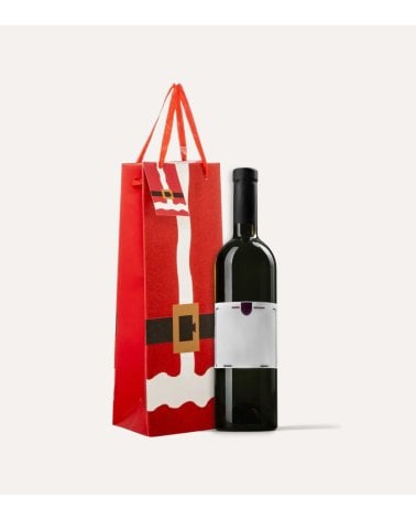 Bolsa de Regalo Navideña para Botella de Vino de Papá Noel