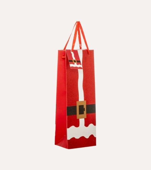 Bolsa de Regalo Navideña para Botella de Vino de Papá Noel
