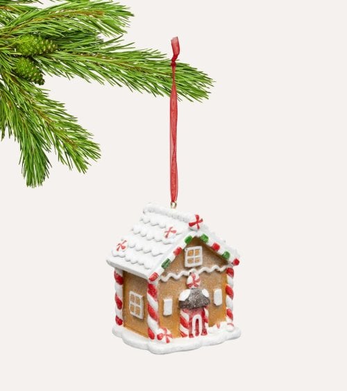 Colgante Casa de Jengibre Glaseada para Árbol