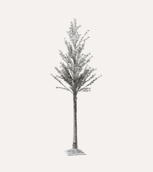 Árbol Navideño Nevado con Luces LED
