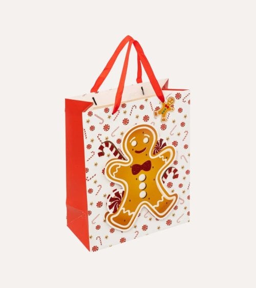 Bolsa de Regalo Navideña Muñeco de Jengibre