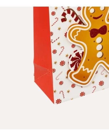 Bolsa de Regalo Navideña Muñeco de Jengibre