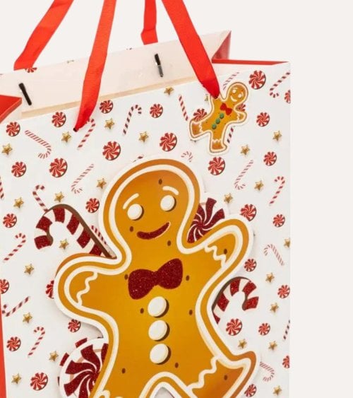 Bolsa de Regalo Navideña Muñeco de Jengibre