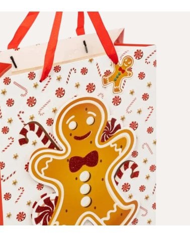 Bolsa de Regalo Navideña Muñeco de Jengibre