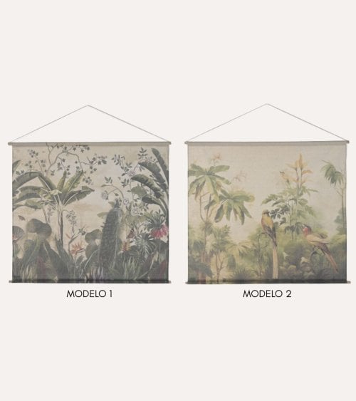 Tapiz con Lienzo Selva de Lino y Madera de Abeto