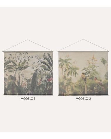 Tapiz con Lienzo Selva de Lino y Madera de Abeto