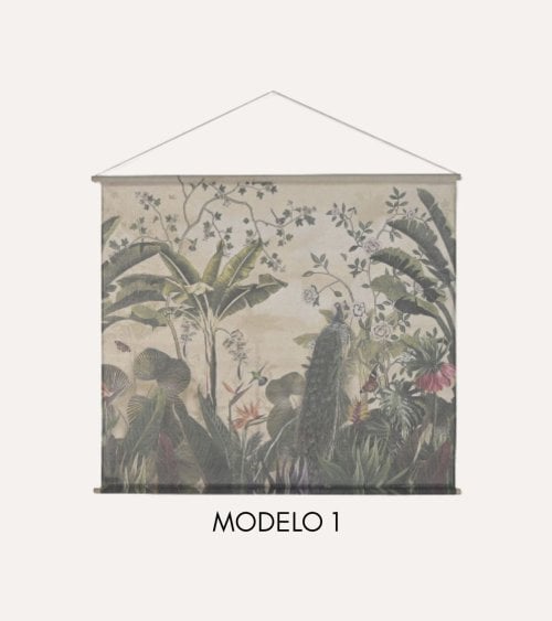 Tapiz con Lienzo Selva de Lino y Madera de Abeto