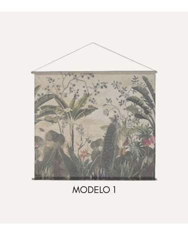 Tapiz con Lienzo Selva de Lino y Madera de Abeto