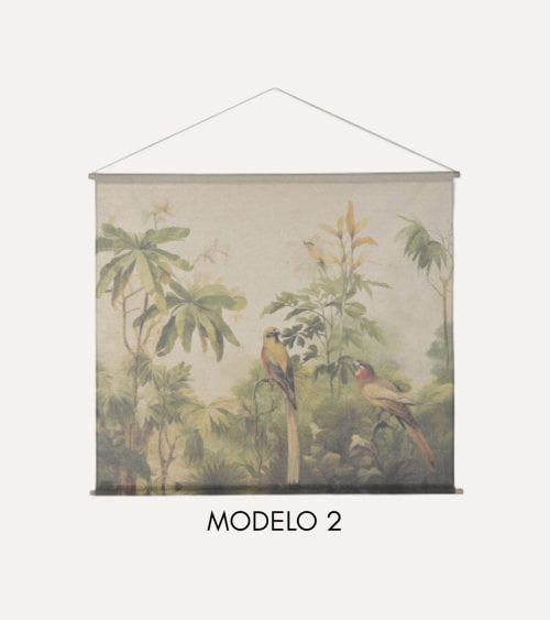 Tapiz con Lienzo Selva de Lino y Madera de Abeto