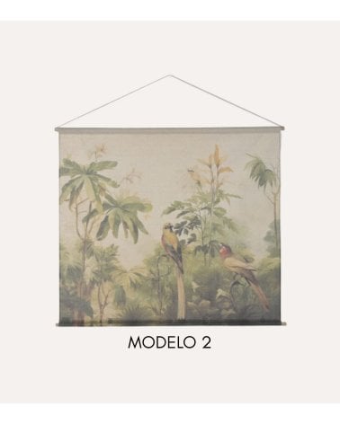 Tapiz con Lienzo Selva de Lino y Madera de Abeto