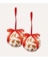 Set de 2 Bolas Muñecos de Jengibre con Lazos