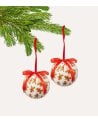 Set de 2 Bolas Muñecos de Jengibre con Lazos