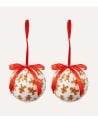 Set de 2 Bolas Muñecos de Jengibre con Lazos