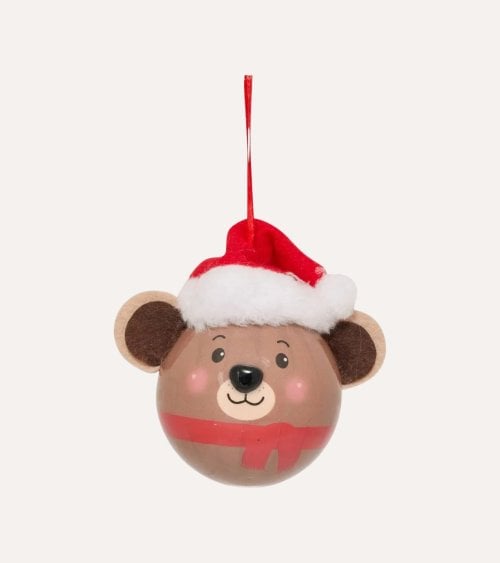 Colgante Bola de Osito Navideño para Árbol