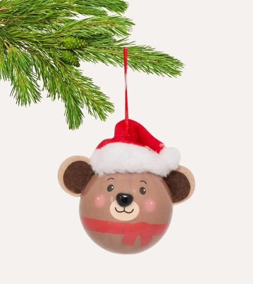 Colgante Bola de Osito Navideño para Árbol