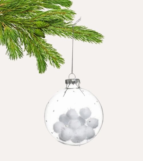 Colgante Bola con Pompones para Árbol