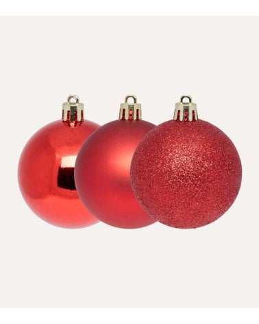 Set de 25 Bolas Brillantes, Mates y con Purpurina para Árbol
