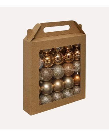 Set de 25 Bolas Brillantes, Mates y con Purpurina para Árbol
