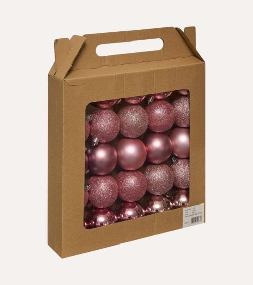 Set de 25 Bolas Brillantes, Mates y con Purpurina para Árbol