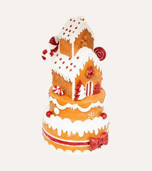 Casa Galleta de Jengibre Navideña de Poliresina